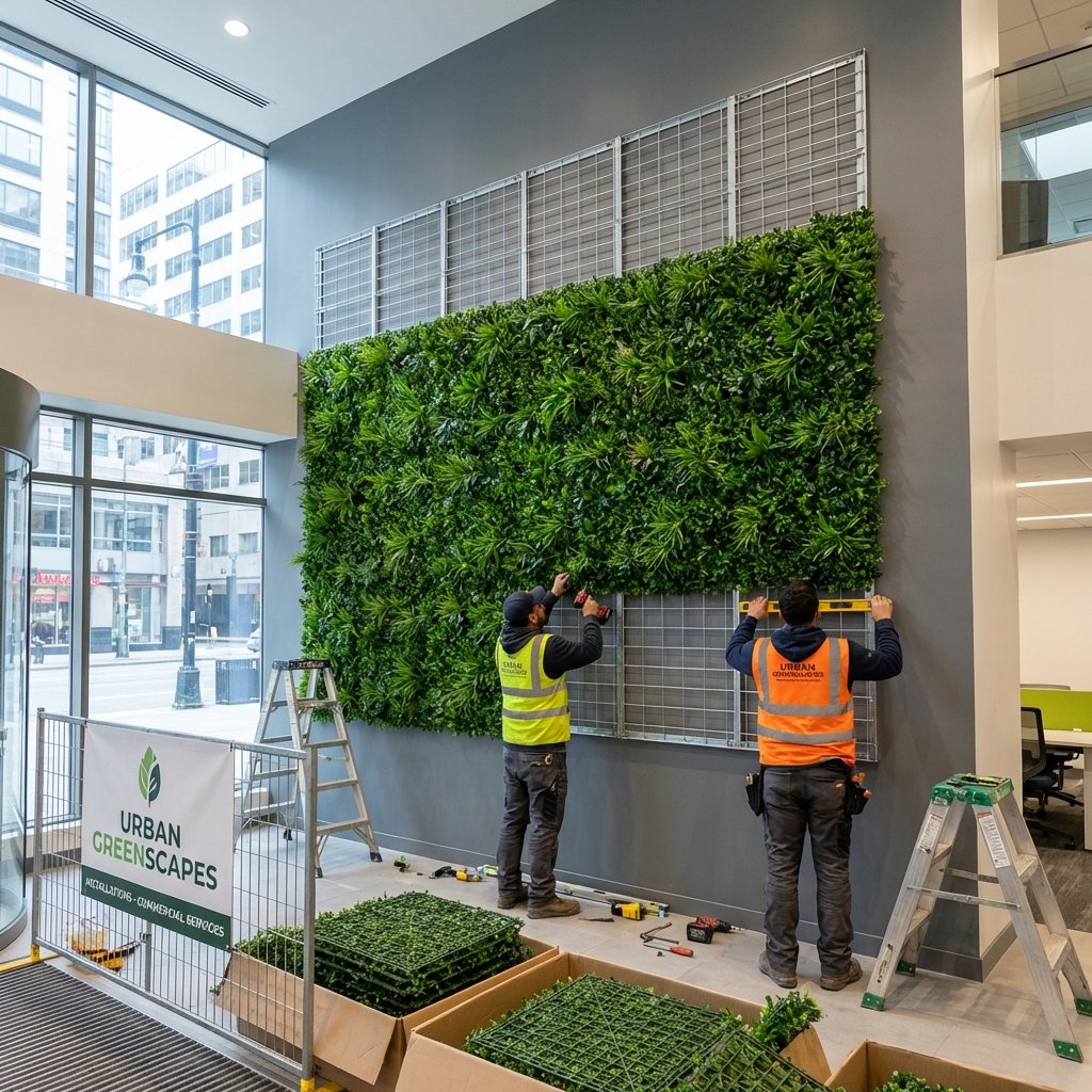 Dikey bahçe montaj çalışması